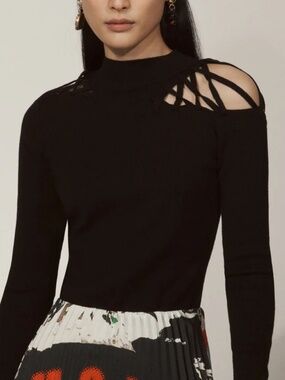 EUC Monse Balck strappy sweater top SZ M